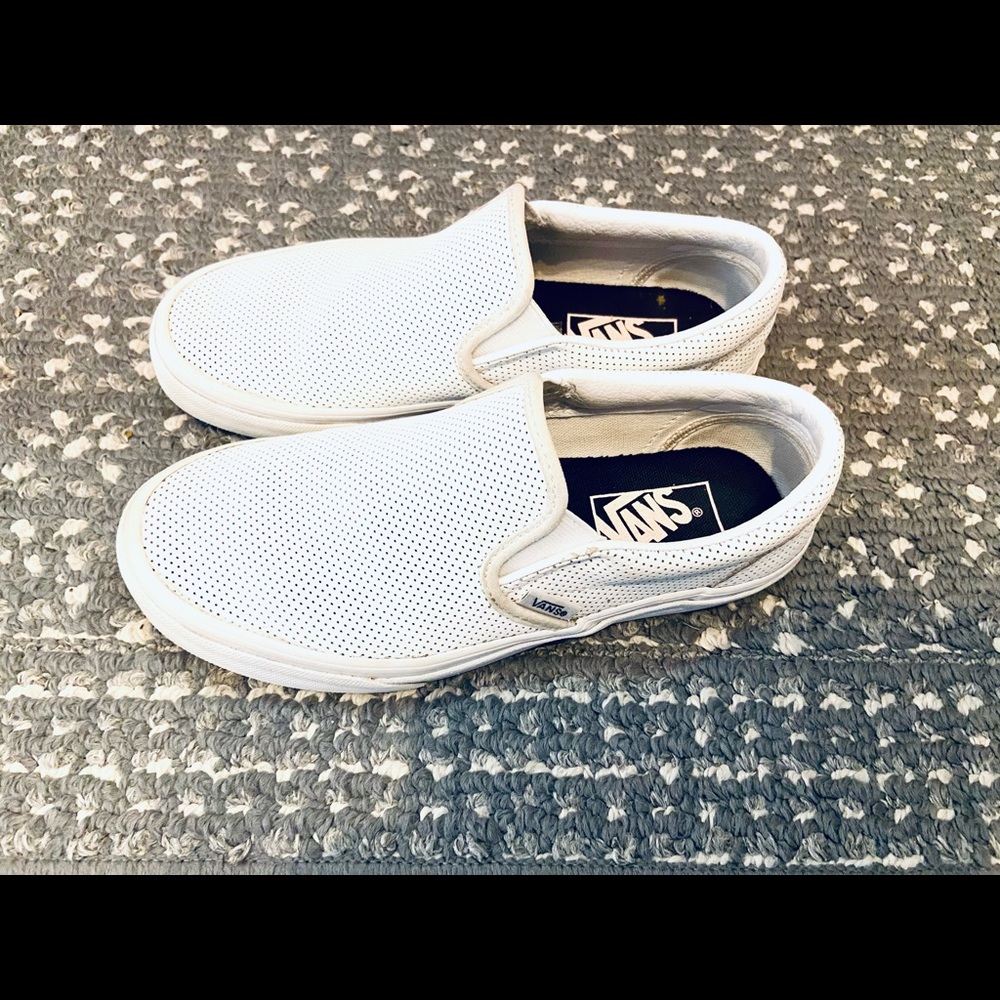 Womens size 6.5 Vans Leather slip-ons